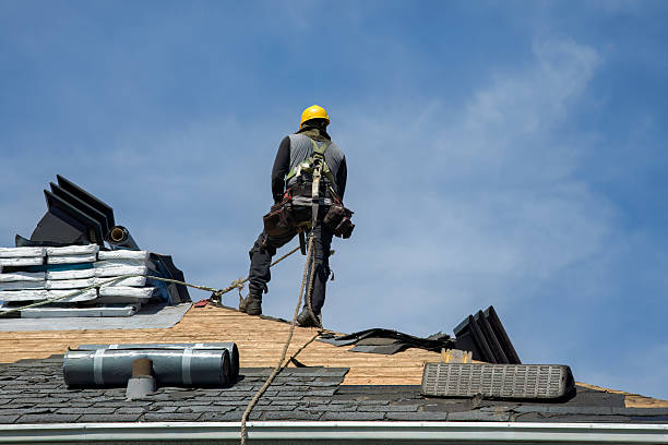 Professional Roofing technician working in Drums, PA